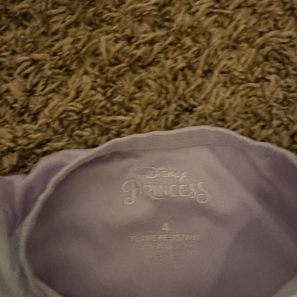 Disney Princess Nightgown 4 Purple Ariel Rapunzel Tiana Belle Tulle Short Sleeve - Picture 2 of 3